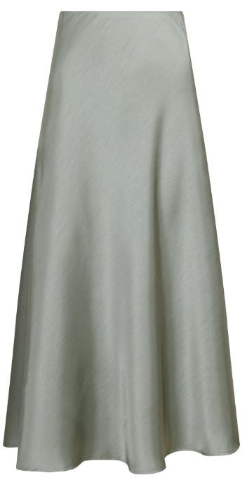 Bovary Satin nederdel fra Neo Noir i støvet grøn